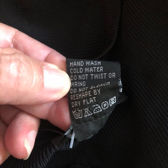 Attitude Knit Black Medium Top – Beaded Floral Sequin Detail, 3/4 Sleeve - Picture 8 of 10